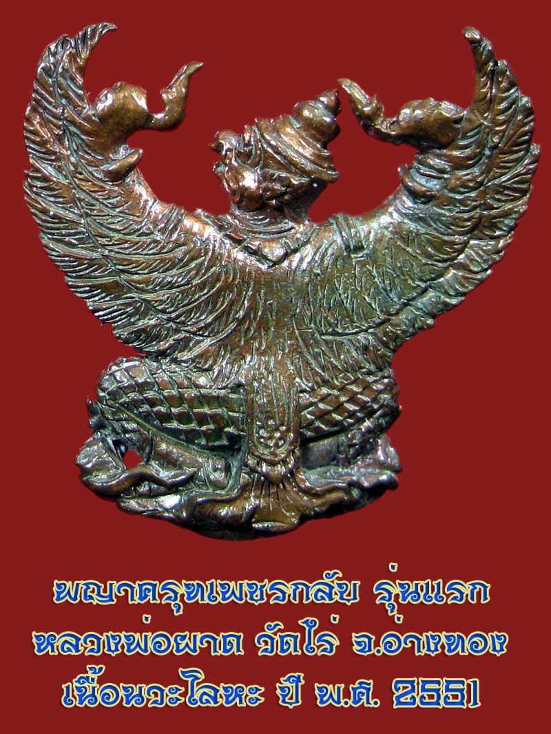 (11) พญาครุฑ รุ่น 1 (เนื้อนวโลหะ) หลวงปู่ผาด วัดไร่ อ่างทอง พ.ศ.2551 - 2