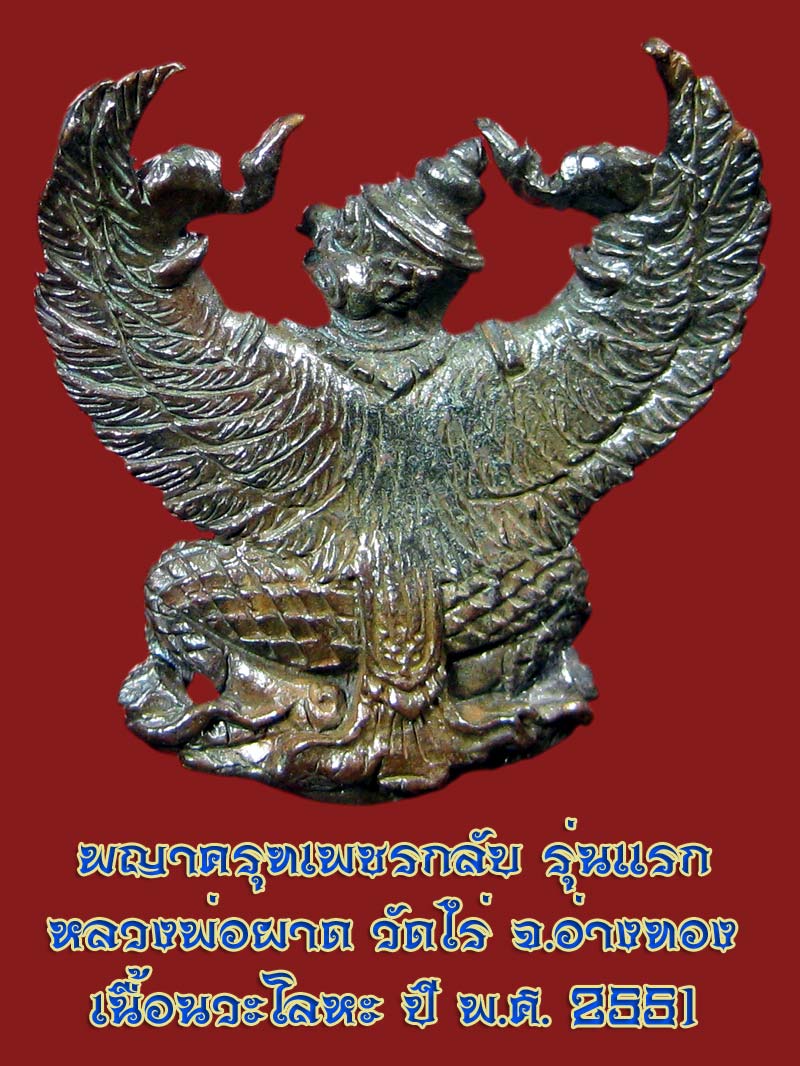 (13) พญาครุฑ รุ่น 1 (เนื้อนวโลหะ) หลวงปู่ผาด วัดไร่ อ่างทอง พ.ศ.2551 - 2
