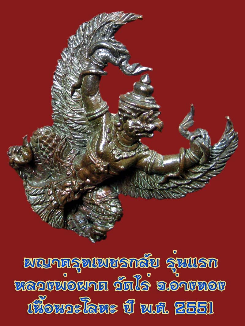 (13) พญาครุฑ รุ่น 1 (เนื้อนวโลหะ) หลวงปู่ผาด วัดไร่ อ่างทอง พ.ศ.2551 - 3