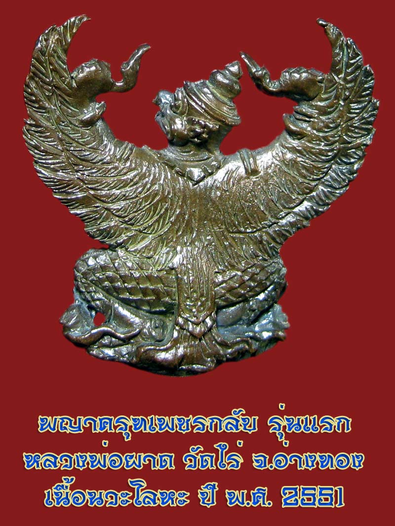 (7) พญาครุฑ รุ่น 1 (เนื้อนวโลหะ) หลวงปู่ผาด วัดไร่ อ่างทอง พ.ศ.2551 - 2