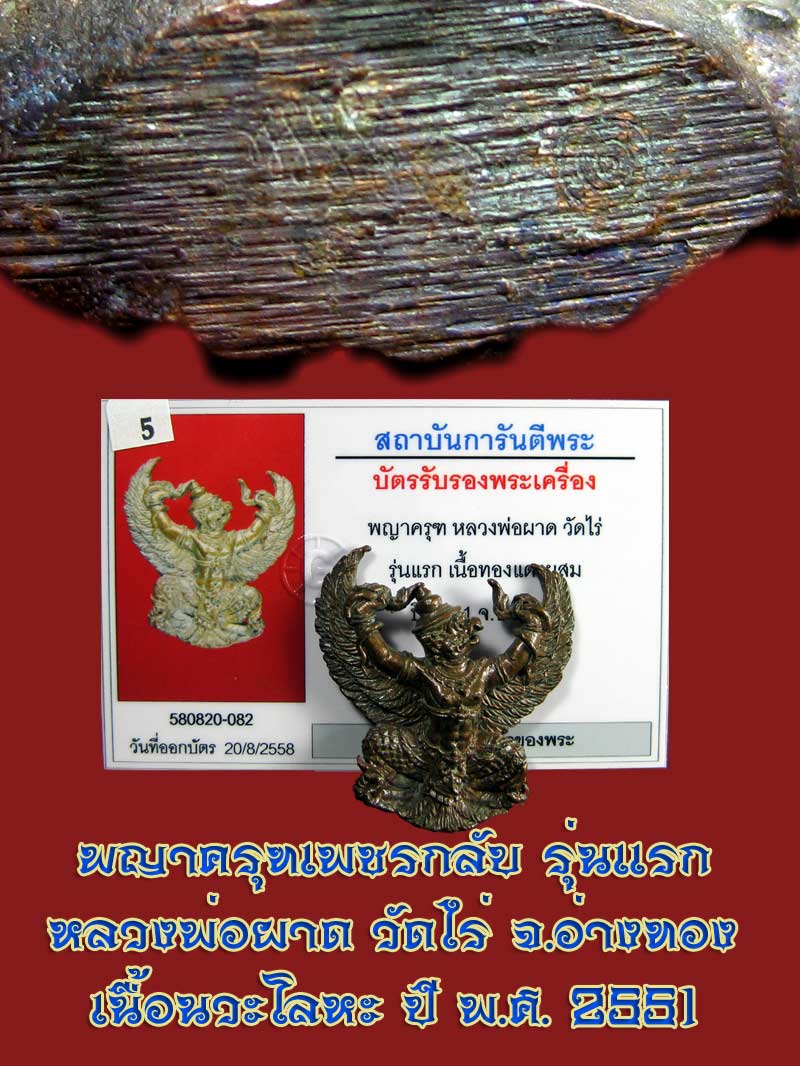 (14) พญาครุฑ รุ่น 1 (เนื้อนวโลหะ) หลวงปู่ผาด วัดไร่ อ่างทอง พ.ศ.2551 - 5