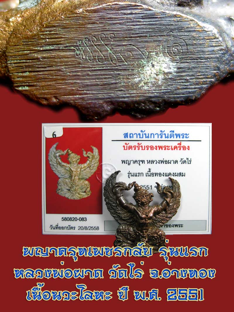 (16) พญาครุฑ รุ่น 1 (เนื้อนวโลหะ) หลวงปู่ผาด วัดไร่ อ่างทอง พ.ศ.2551 - 5