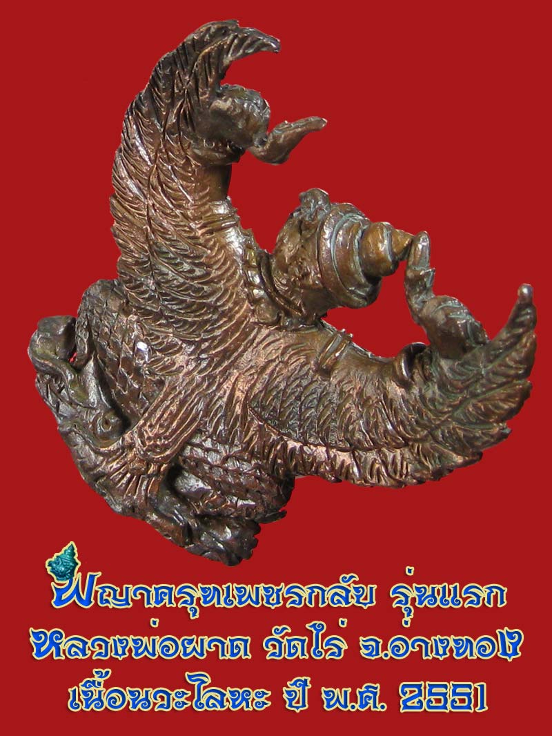 (17) พญาครุฑ รุ่น 1 (เนื้อนวโลหะ) หลวงปู่ผาด วัดไร่ อ่างทอง พ.ศ.2551 - 4