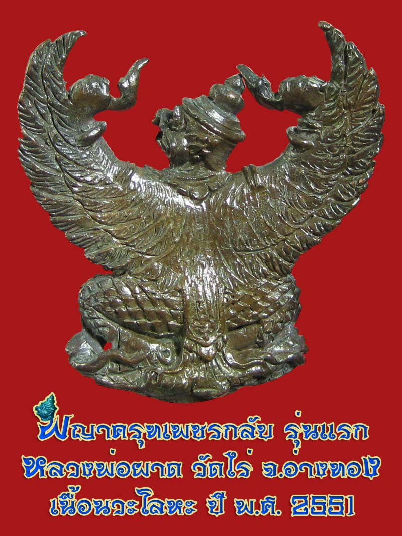 (21) พญาครุฑ รุ่น 1 (เนื้อนวโลหะ) หลวงปู่ผาด วัดไร่ อ่างทอง พ.ศ.2551 - 2