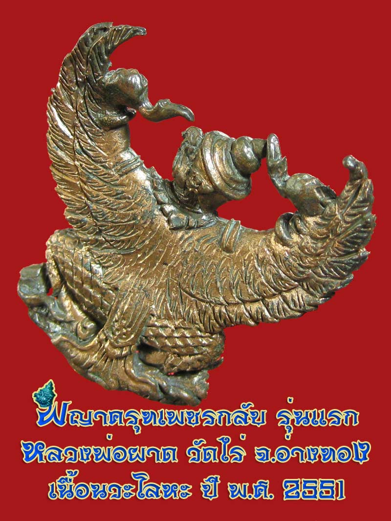 (22) พญาครุฑ รุ่น 1 (เนื้อนวโลหะ) หลวงปู่ผาด วัดไร่ อ่างทอง พ.ศ.2551 - 4