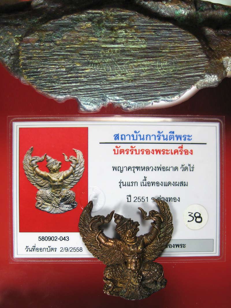 (38) พญาครุฑ รุ่น 1 (เนื้อนวโลหะ) หลวงปู่ผาด วัดไร่ อ่างทอง พ.ศ.2551 - 5