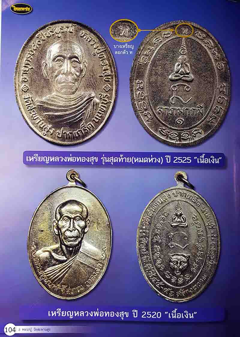 เหรียญหลวงพ่อทองสุข วัดสะพานสูง เนื้อทองแดงรมดำ ปี2520 - 3