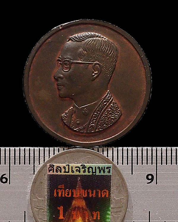 เหรียญคุ้มเกล้าในหลวง เนื้อนวะ ปี 2522 หลวงปู่โต๊ะ วัดประดู่ฉิมพลี ปลุกเสก พิธ๊ใหญ่ สภาพสวย - 3