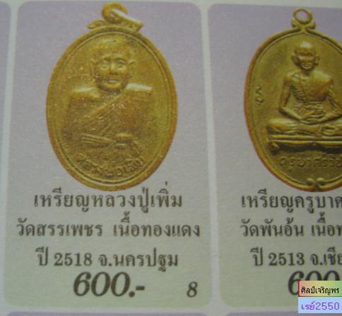 เหรียญทองแดงรูปไข่  หลวงพ่อเพิ่ม วัดสรรเพชร นครปฐม ปี ๒๕๑๘ สภาพสวย  - 3