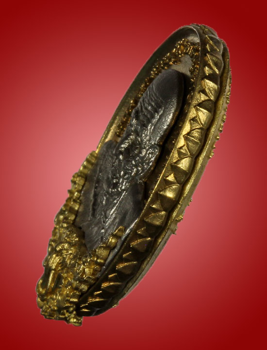 หลวงปู่ทวด รุ่นปาฏิหาริย์สองโพธิสัตว์ เหรียญหล่อหลังยันต์จตุพุทธา ทองระฆัง หมายเลข 501 - 3