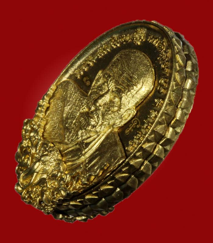 หลวงปู่ทวด รุ่นปาฏิหาริย์สองโพธิสัตว์ เหรียญหล่อ 2 หน้า เนื้อทองระฆัง หมายเลข 51 - 3