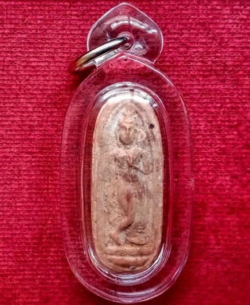 พระลีลาทุ่งเศรษฐี เนื้อเกสร108 แดง พิมพ์เล็ก หลวงพ่อแพ วัดพิกุลทอง ปี2511 - 1