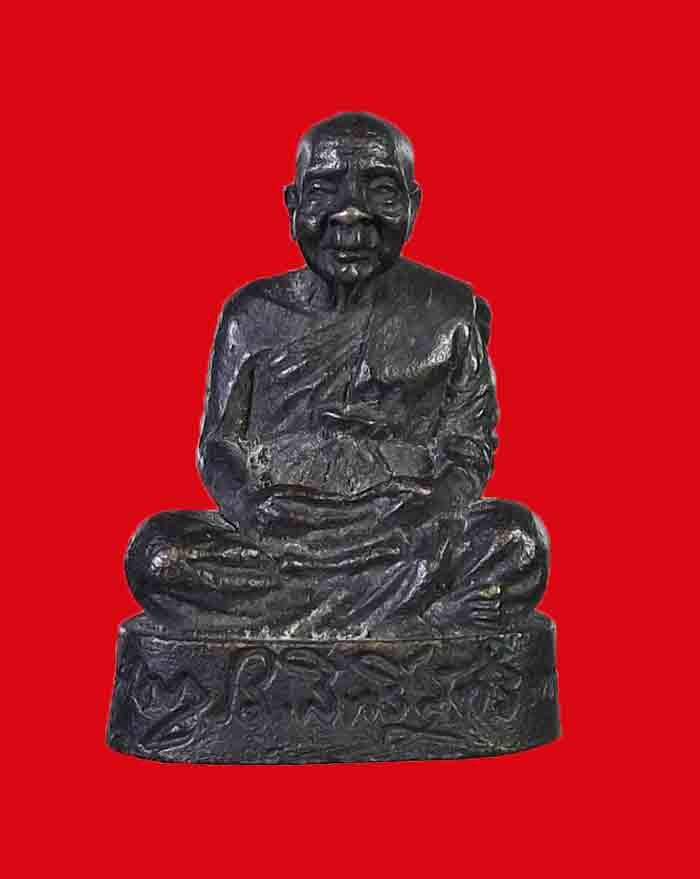 รูปหล่อฐานลายเซนต์ หลวงพ่อชม วัดปากน้ำละแม จ.ชุมพร รุ่น 80 ปี ตอกโค๊ต ก - 1