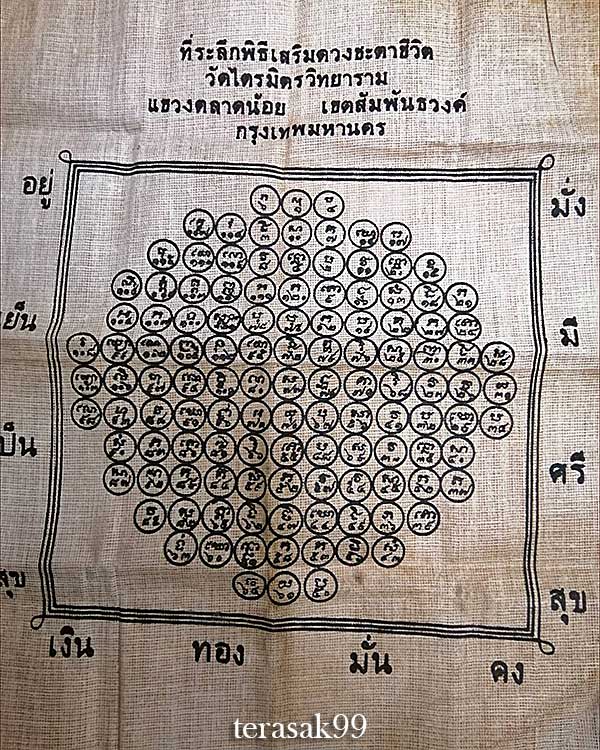 ผ้ายันต์เสริมดวงชะตาชีวิต วัดไตรมิตร เจ้าคุณธงชัยเป็นเจ้าพิธี - 2