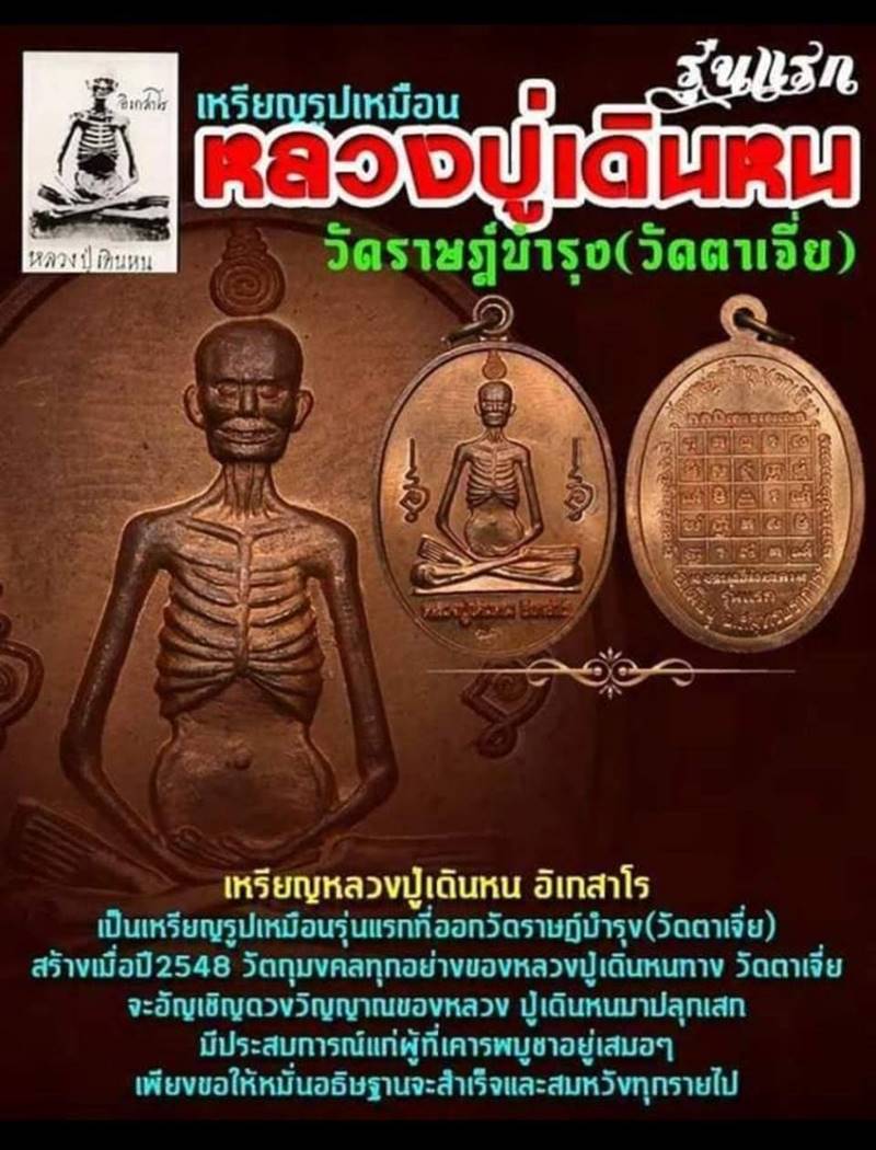 เหรียญ หลวงปู่เดินหน เกสาโร วัดราฎษ์บำรุง(ตาเจี่ย) รุ่นแรก ปี2548 - 3