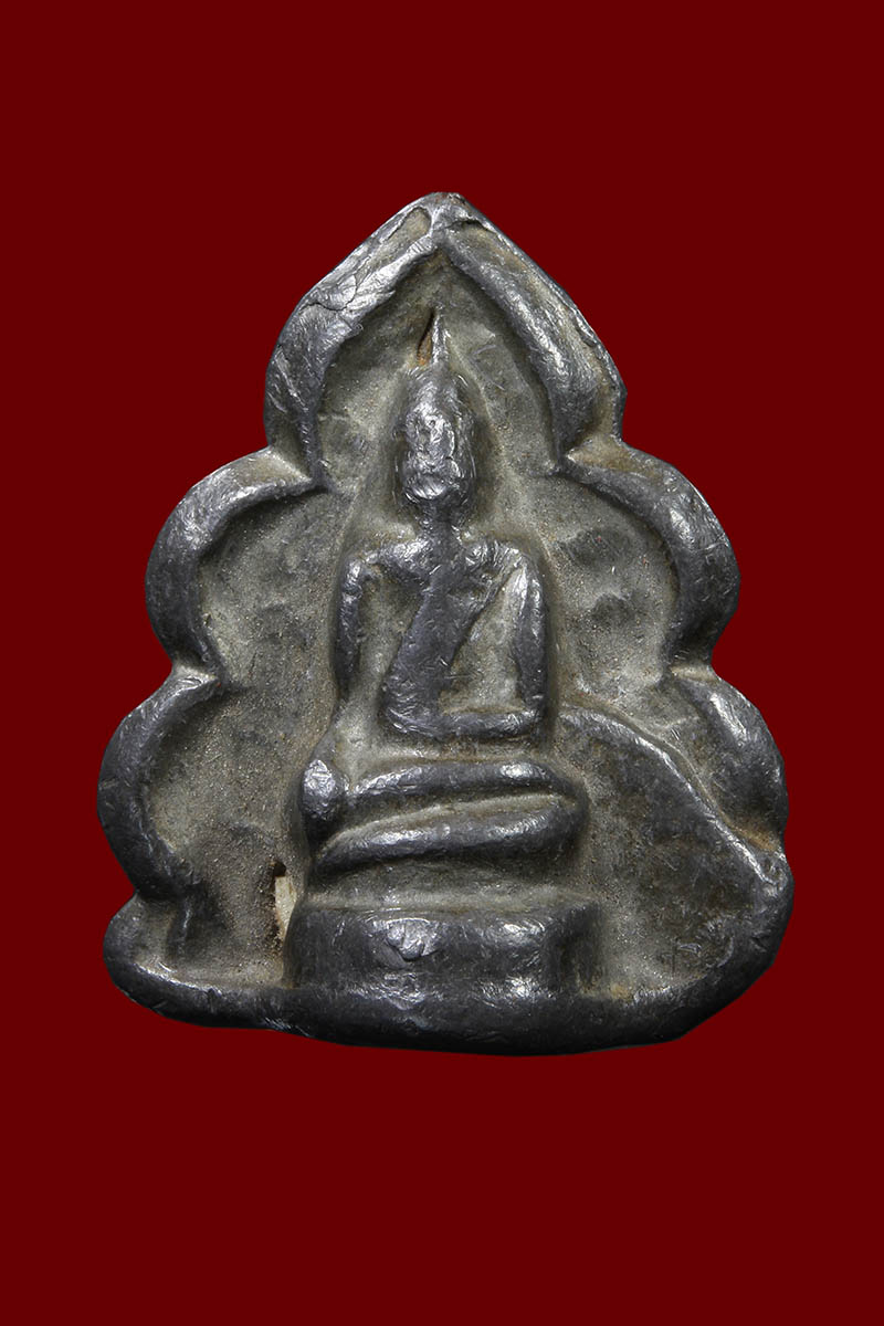 พระหลวงพ่อดำ วัดกุฎี จ.ปราจีนบุรี พิมพ์สองหน้า เนื้อชินตะกั่วฝังเขี้ยวหมาปลามหาอุตม์ - 2