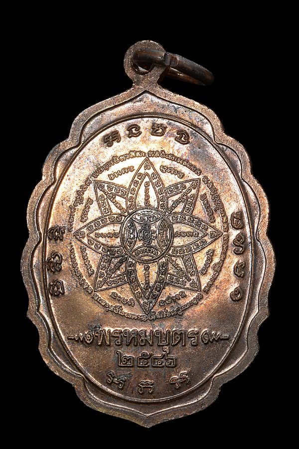 เหรียญพรหมบุตร รุ่น "นั่งรวย" หลวงปู่หงษ์ เนื้อนวโลหะ ปี2546 - 2
