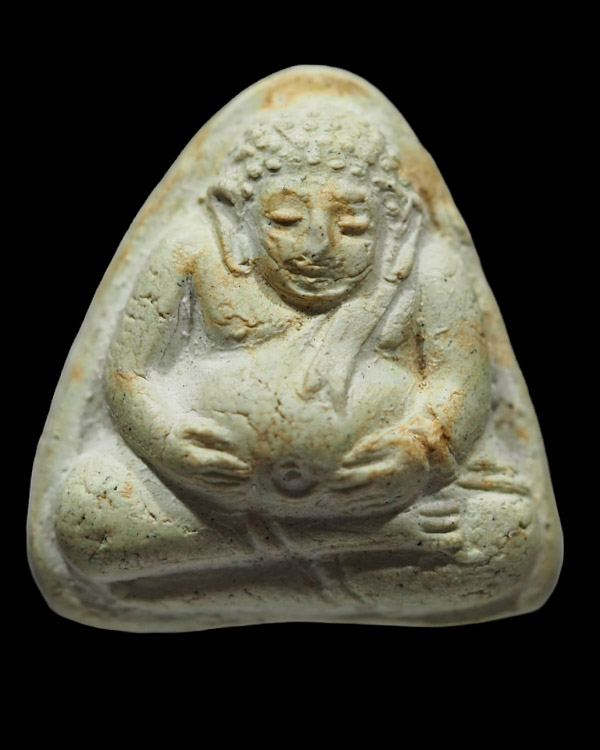 พระผงพิมพ์พระสังกัจจายน์ เนื้ออมเขียว วัดประสาทบุญญาวาส กรุงเทพฯ พิธีใหญ่ ปี ๒๕๐๖ มวลสารผสมผงวัดระฆ - 4