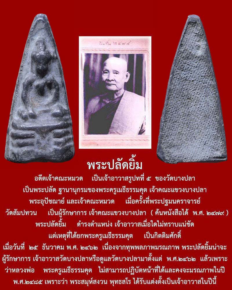 พระพุทธ เนื้อชิน พระปลัดยิ้ม วัดบางปลา นครปฐม - 3