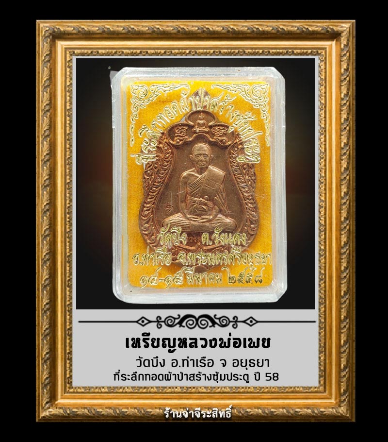 เหรียญหลวงพ่อเพย วัดบึง ที่ระลึกทอดผ้าป่าสร้างซุ้มประตู ปี 58  - 3