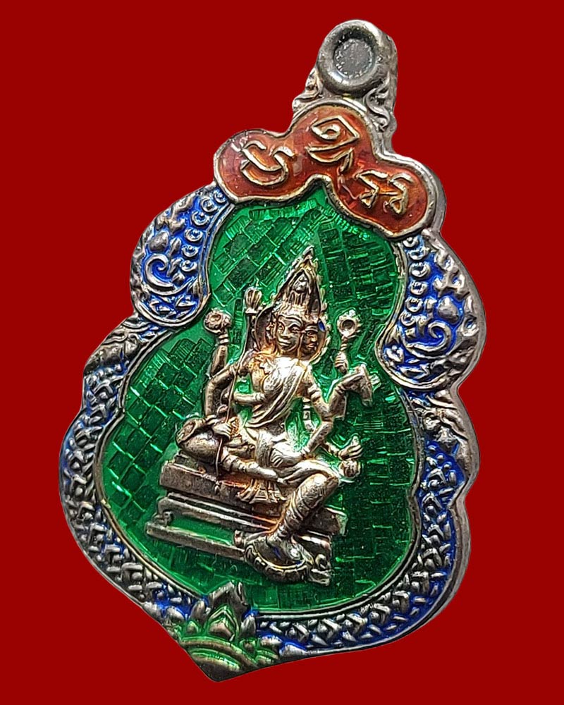 เหรียญพระเหนือพรหม พระพรหมเมธี วัดเทพศิรินทร์ ปี 53 เนื้อเงินลงยา - 3