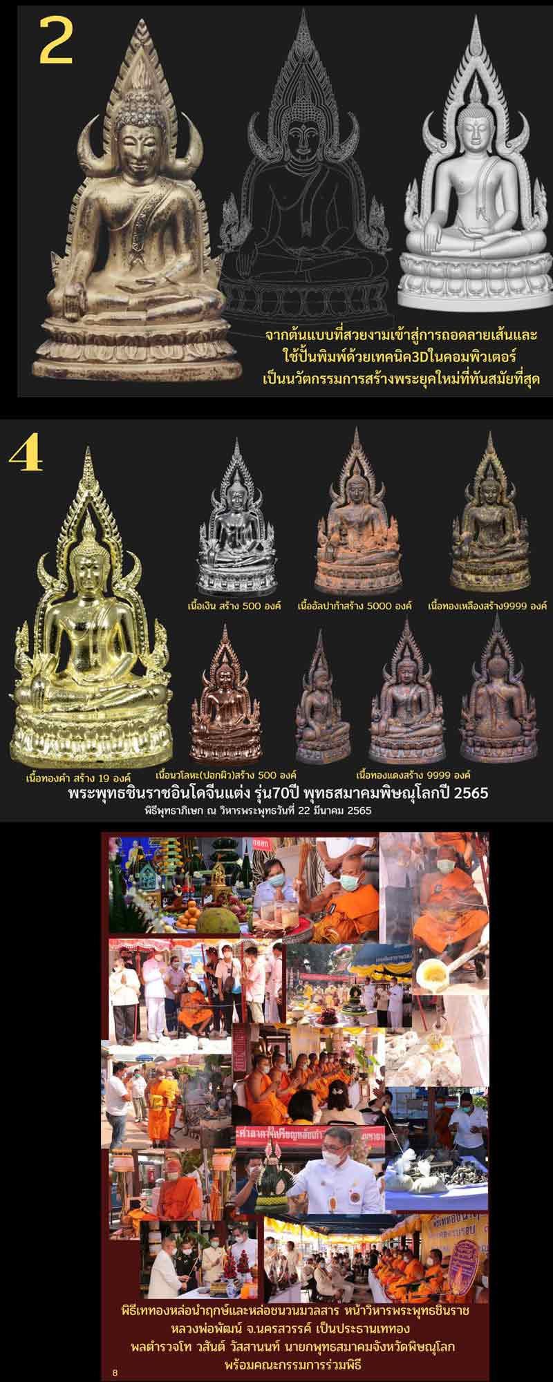 พระพุทธชินราชอินโดจีนพิมพ์แต่ง รุ่น70ปี พุทธสมาคมพิษณุโลก  - 2