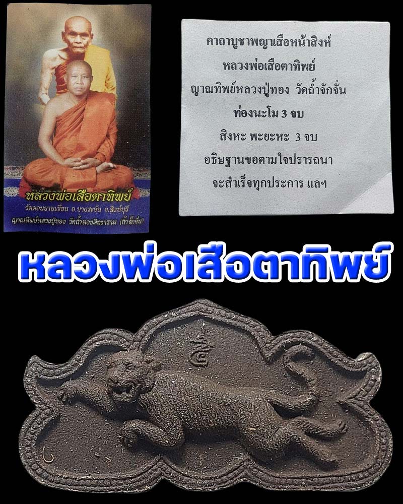 พญา​เสือ​หน้า​สิงห์ หลวง​พ่อ​เสือ​ตา​ทิพย์​ วัด​ดอน​ไผ่​ใหญ่​ ( ดอน​ยายเผื่อน​)​ สิงห์บุรี - 1