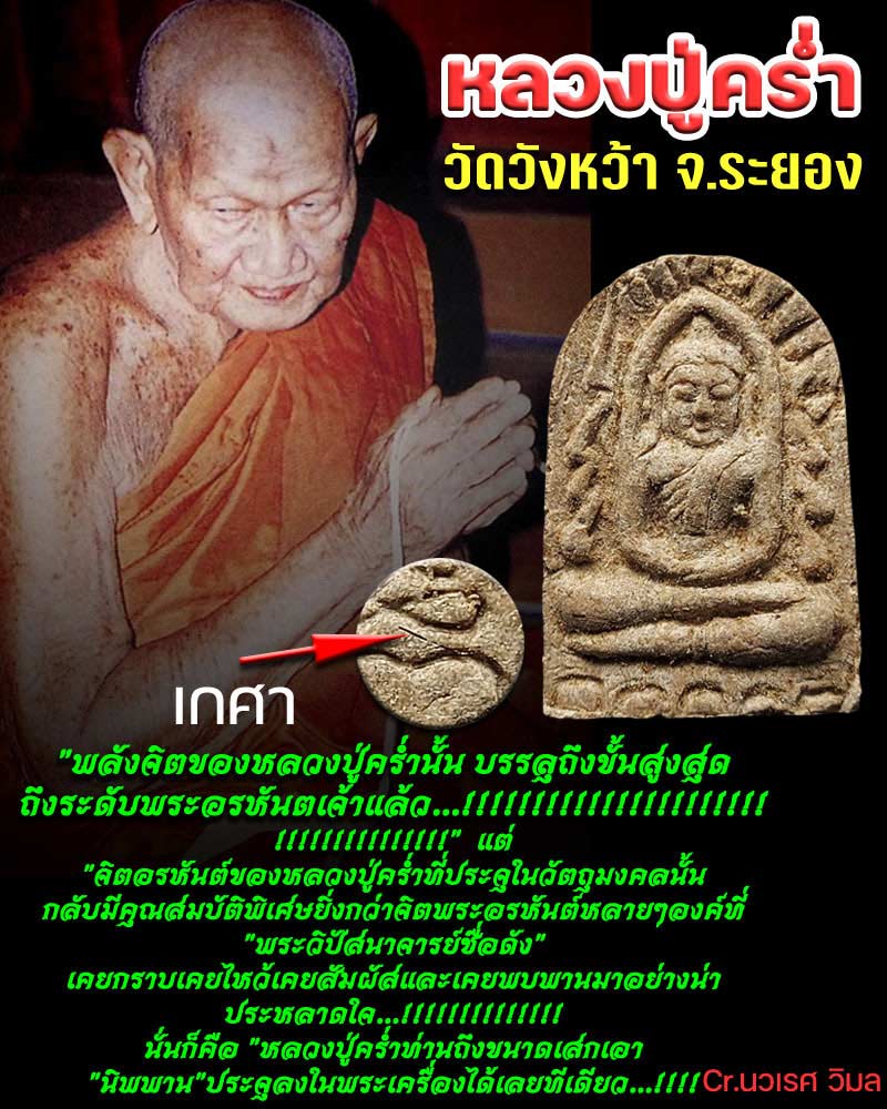 พระซุ้มกอ หลวงปู่คร่ำ วัดวังหว้า   รุ่นอรัญปิยะวงศ์ มีเกศา - 1