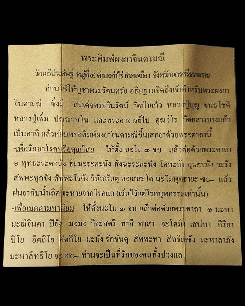 พระพิมพ์เนื้อผงยาจินดามณี วัดนารีประดิษฐ์ นครศรีธรรมราช - 5